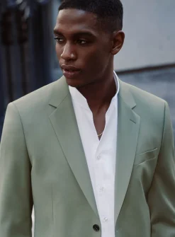 Tab-collar satiny twill shirt