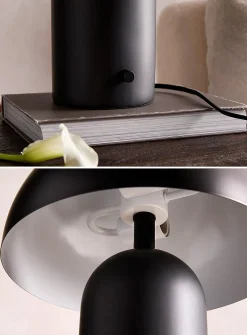 Table lamp with black ceramic base
