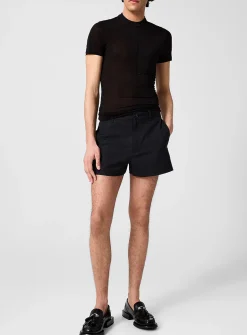Tailored short virgin wool-blend shorts