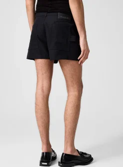 Tailored short virgin wool-blend shorts