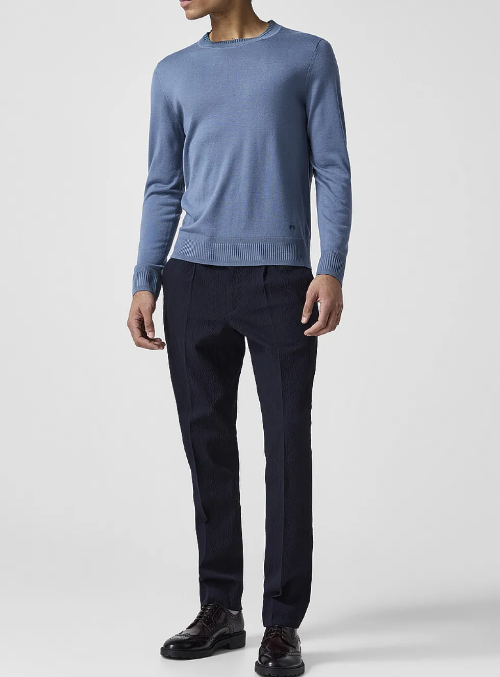 Tapered seersucker pant