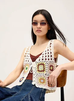 Tapestry crocheted vest