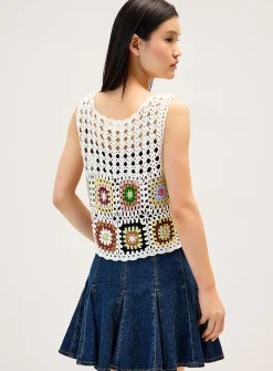 Tapestry crocheted vest