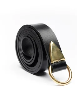 Tara gold medallion leather belt
