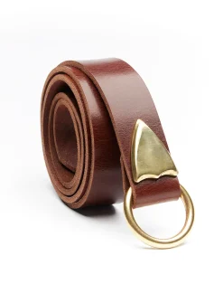 Tara gold medallion leather belt