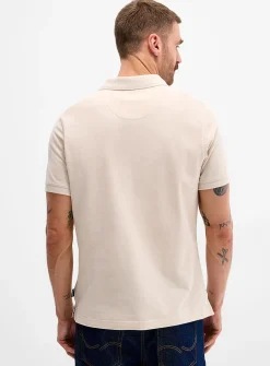 Tartan-trim piqué polo