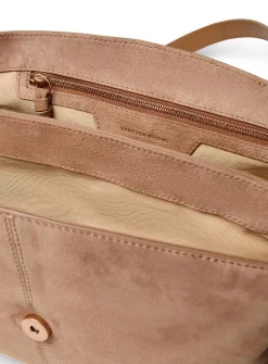 Tassled square suede crossbody bag