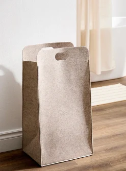 Taupe felted laundry basket