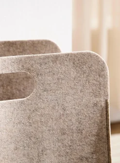 Taupe felted laundry basket