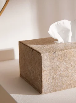 Taupe felted tissue box