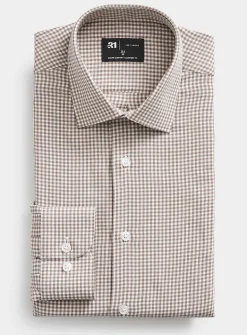 Taupe gingham shirt