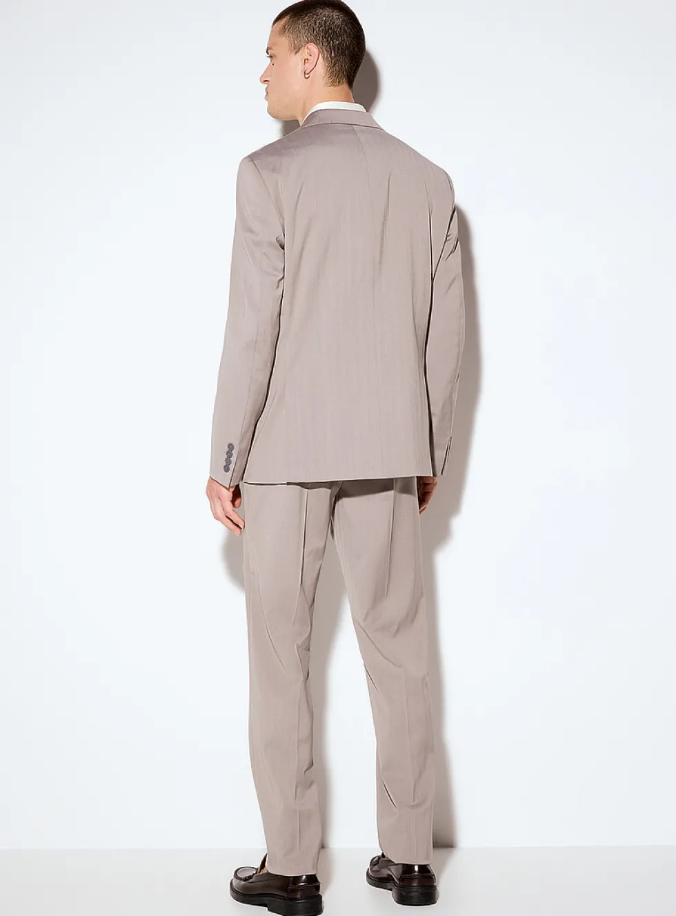 Taupe herringbone suit