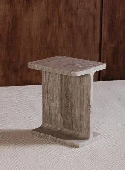 Taupe marble Tullia accent table