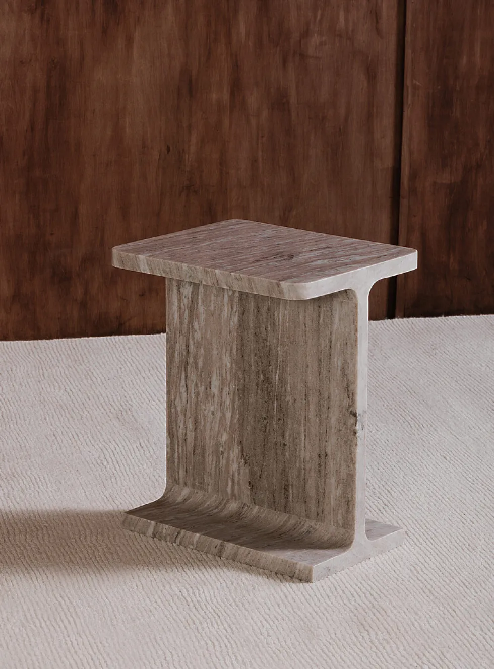 Taupe marble Tullia accent table