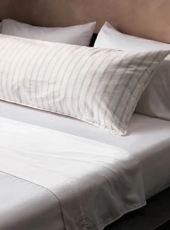 Taupe pinstripes body pillow sham