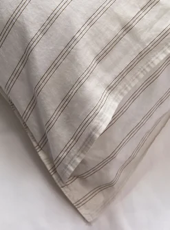 Taupe pinstripes body pillow sham