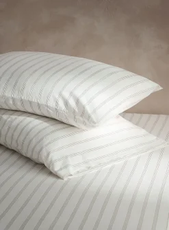 Taupe pinstripes pillowcases