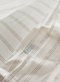Taupe pinstripes pillowcases
