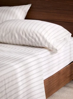 Taupe pinstripes sheet set