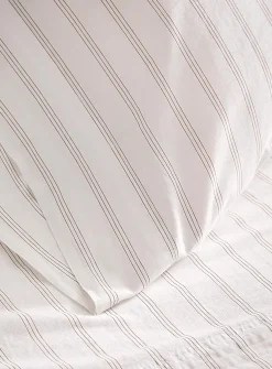 Taupe pinstripes sheet set