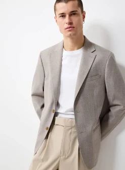 Taupe piqué jacket