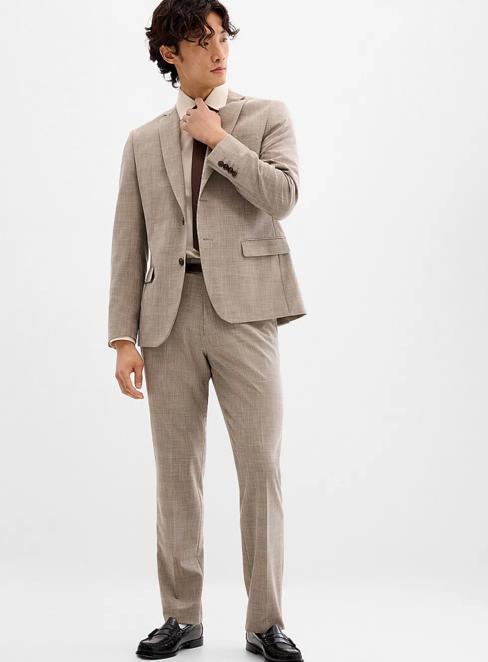 Taupe Prince of Wales suit