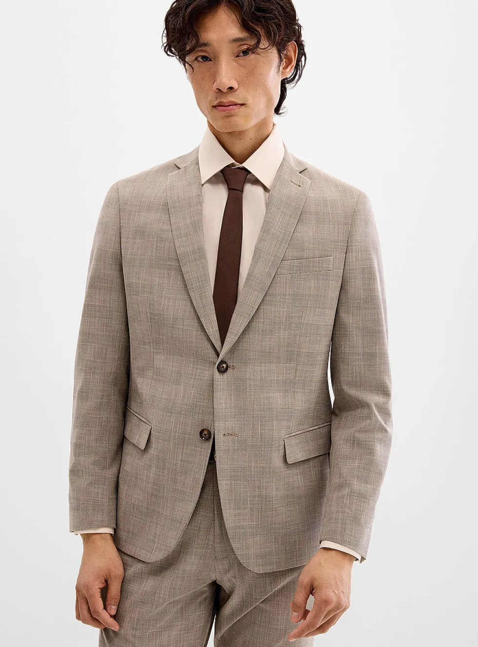 Taupe Prince of Wales suit