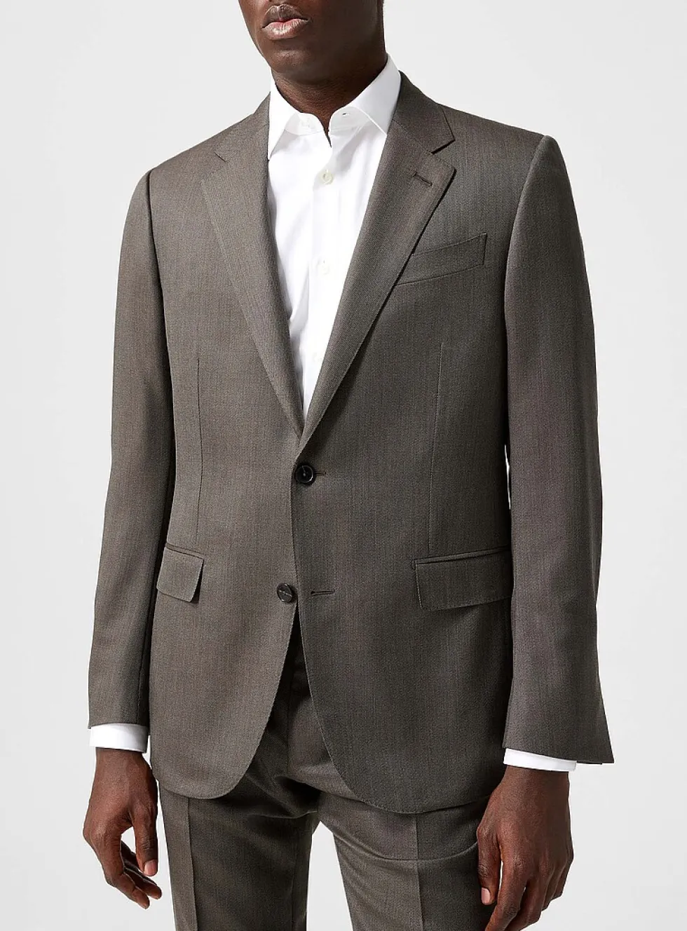 Taupe wool and silk suit