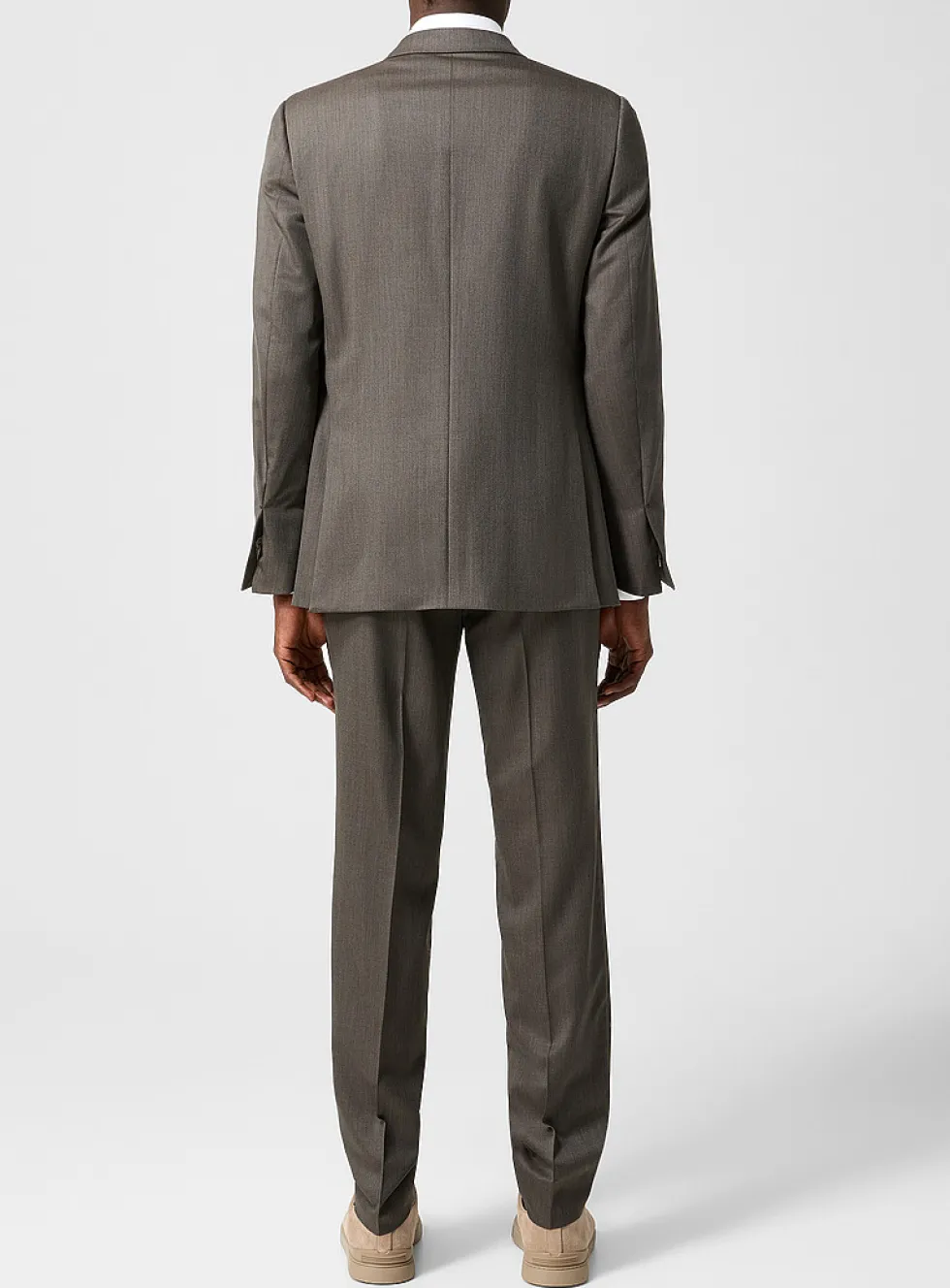 Taupe wool and silk suit