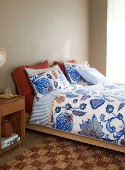 Taya blue flowers duvet cover set