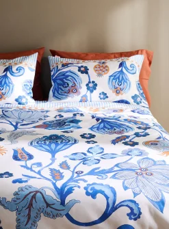 Taya blue flowers duvet cover set