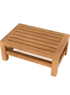 Teak wood bathroom footrest