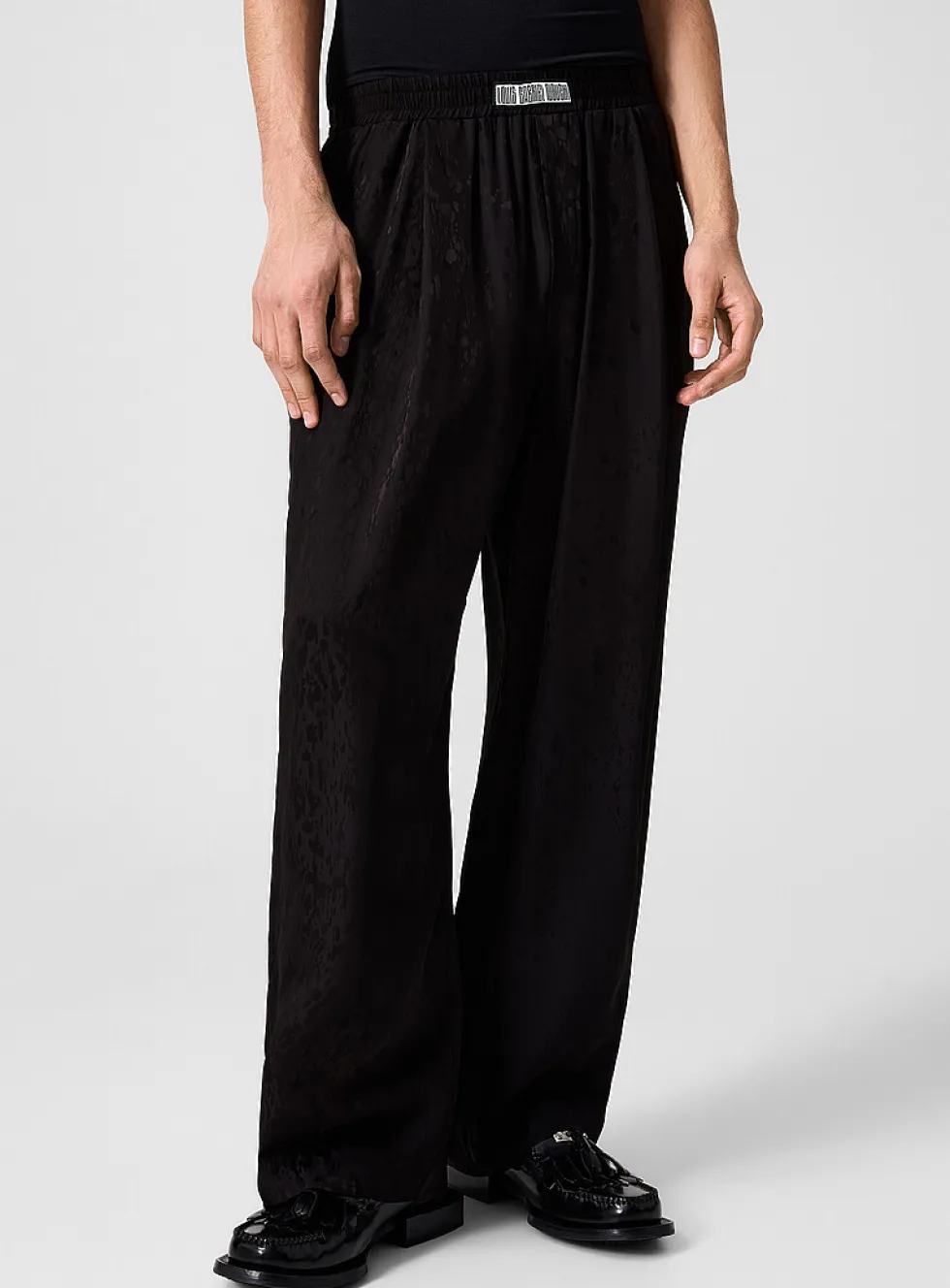 Teardrop flowy jacquard pant
