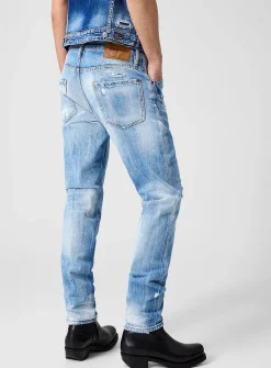Teddy paint splattered fitted jean