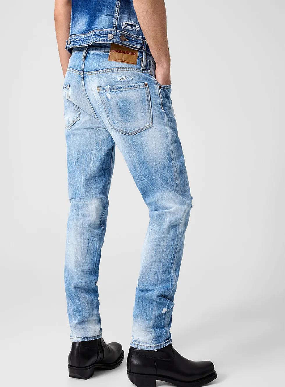 Teddy paint splattered fitted jean
