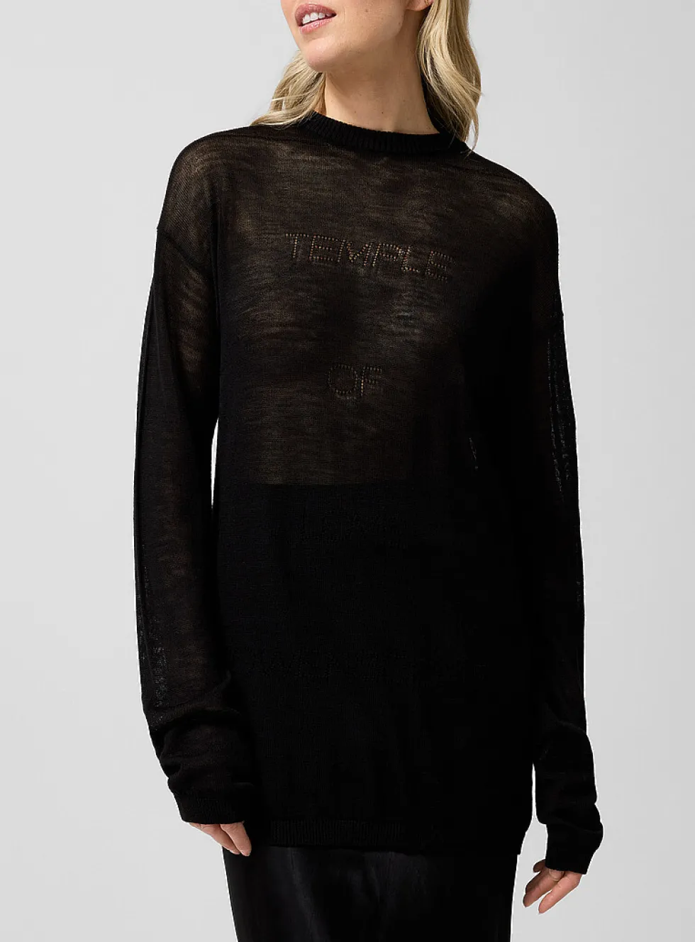 Temple sheer pure virgin wool knit sweater