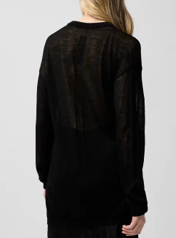 Temple sheer pure virgin wool knit sweater