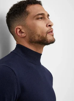 TENCEL™ modal and organic cotton mock-neck sweater