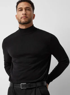 TENCEL™ modal and organic cotton mock-neck sweater