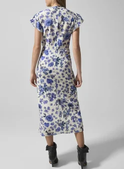 Terenae ruched silk dress