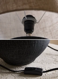 Terracotta table lamp and pure linen lampshade
