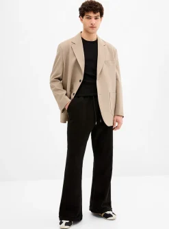 Terry-lined flared pant
