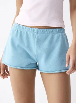 Terry-lined fleece mini short