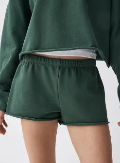 Terry-lined fleece mini short