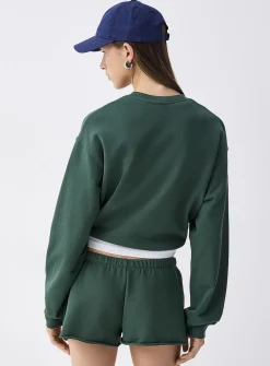 Terry-lined fleece mini short