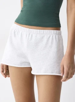Terry-lined fleece mini short