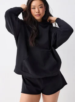 Terry-lined fleece mini short