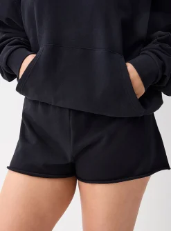 Terry-lined fleece mini short