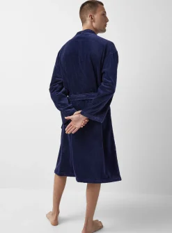 Terry-lined velvet robe