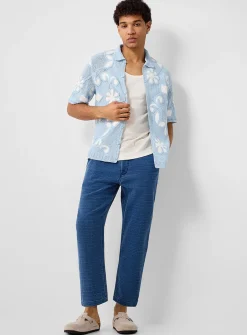Textured basketweave pant